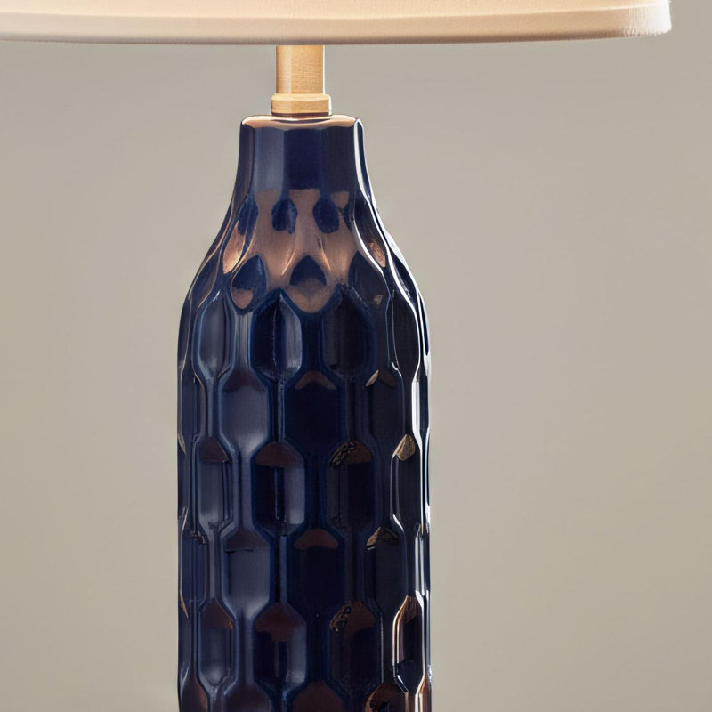 Ensemble de lampes de table en céramique bleu marine, paquet de 2, 3 températures de couleur réglables, y compris les ampoules. Convient pour le salon, la chambre à coucher, le bureau personnel, la table de chevet et la décoration de bureau.