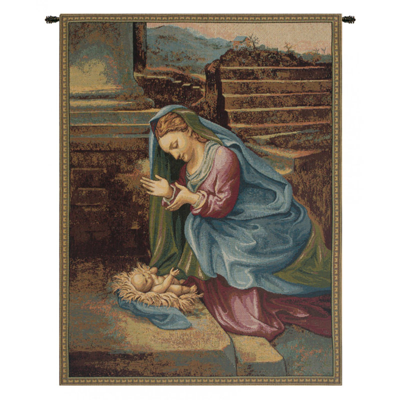 Loom Woven Cotton Blend Wall Hanging, 24" H x 20" W x 0.1" D