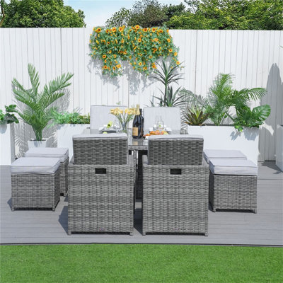 Berlin 4-seat Outdoor Dining Set Cube Dining Table With Chairs