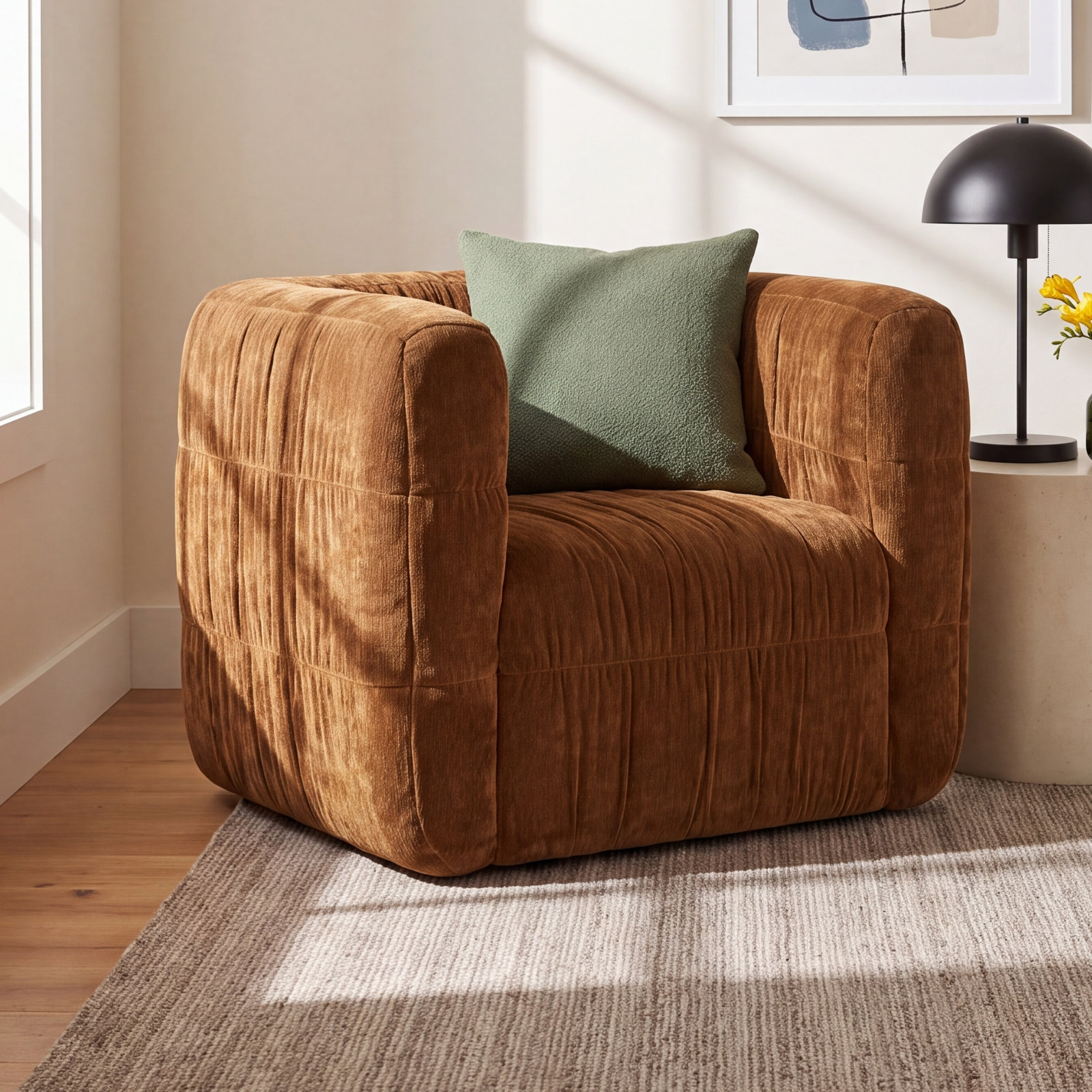 Swivel Armchair, Brown