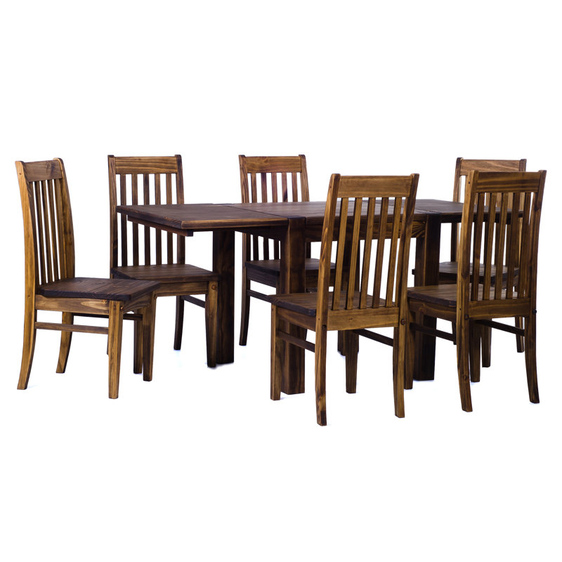 19.5'' H Pine Solid Wood Side Chair, Oak Antique
