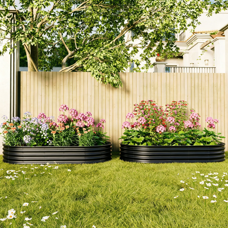 Raised Garden Bed, Set of 2, Black