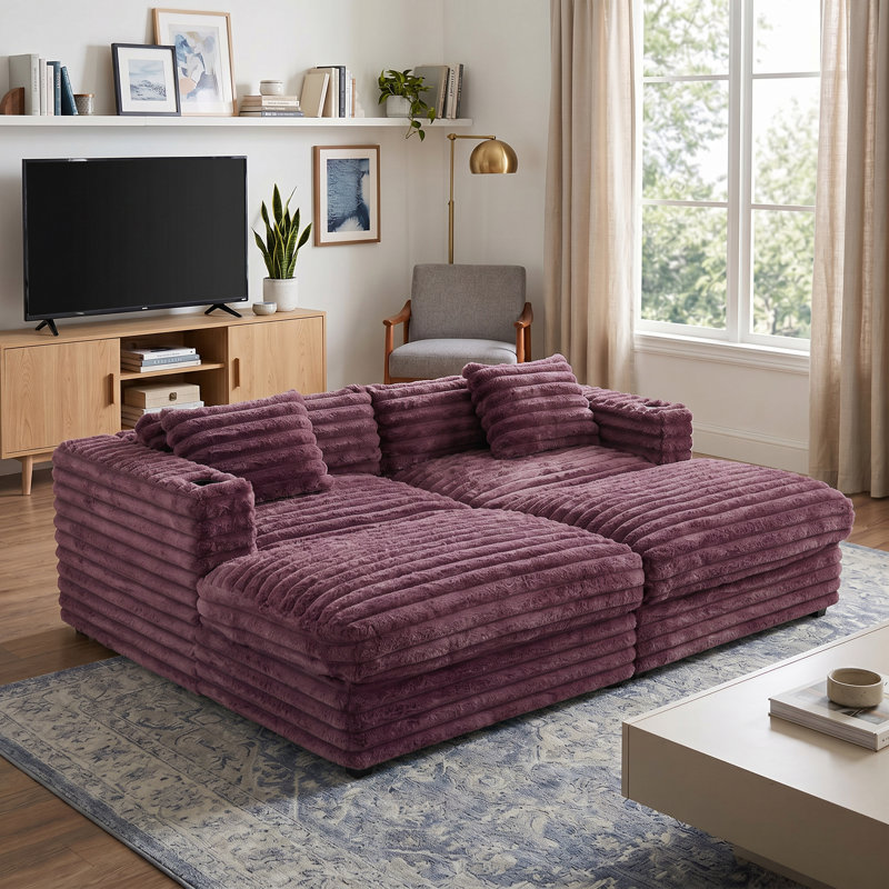 Canapé double 83,5 po, Wine Red
