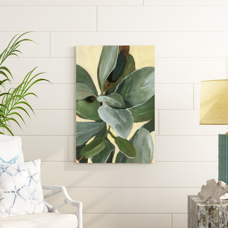 «Plant Study I» par Annie Warren - peinture sur toile tendue, H 36 po x l 24 po
