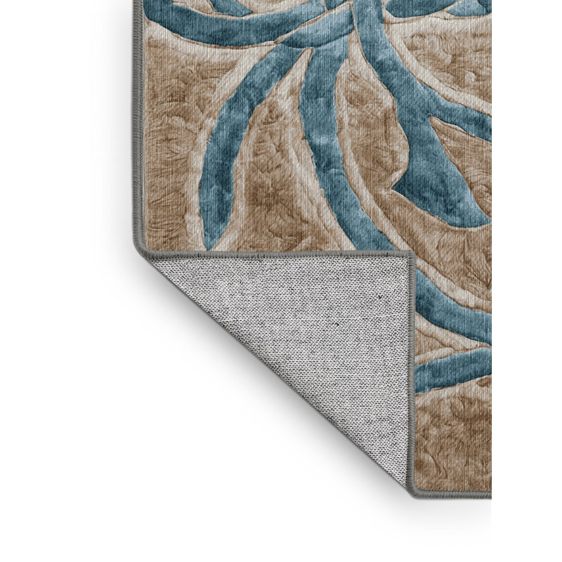 Tapis gris lavable à la machine GSIX03694, Rond 5 pi