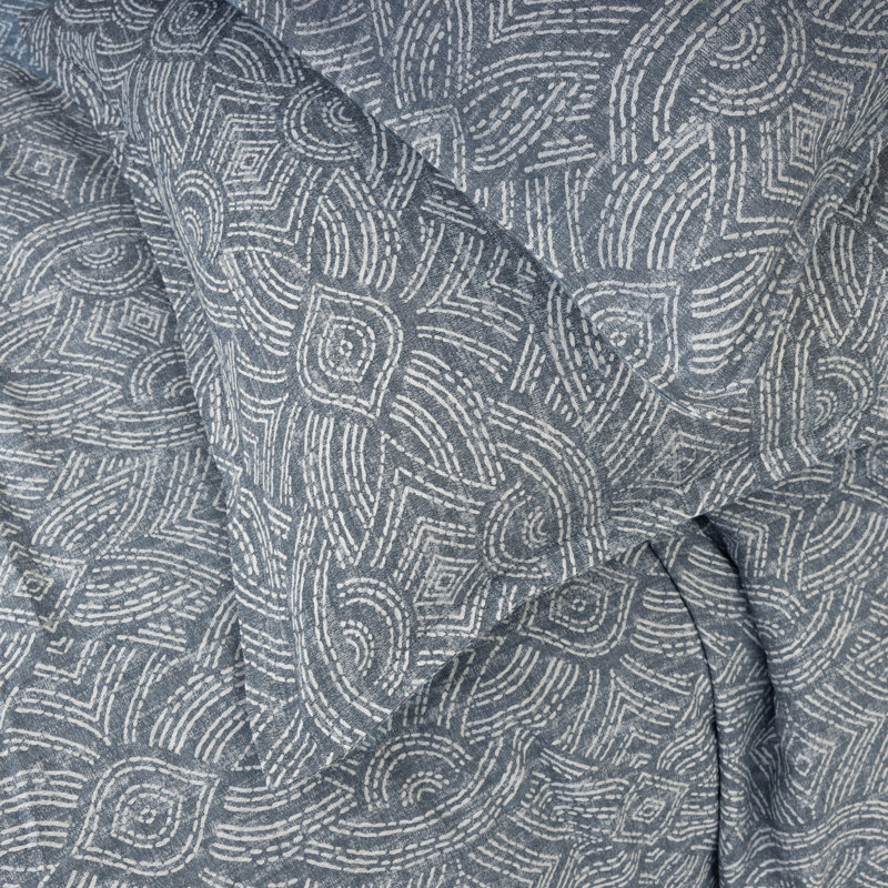 Housse de couette Andre Jacquard, adriatique, grand, Housse de couette pour grand lit, Bleu / Marine