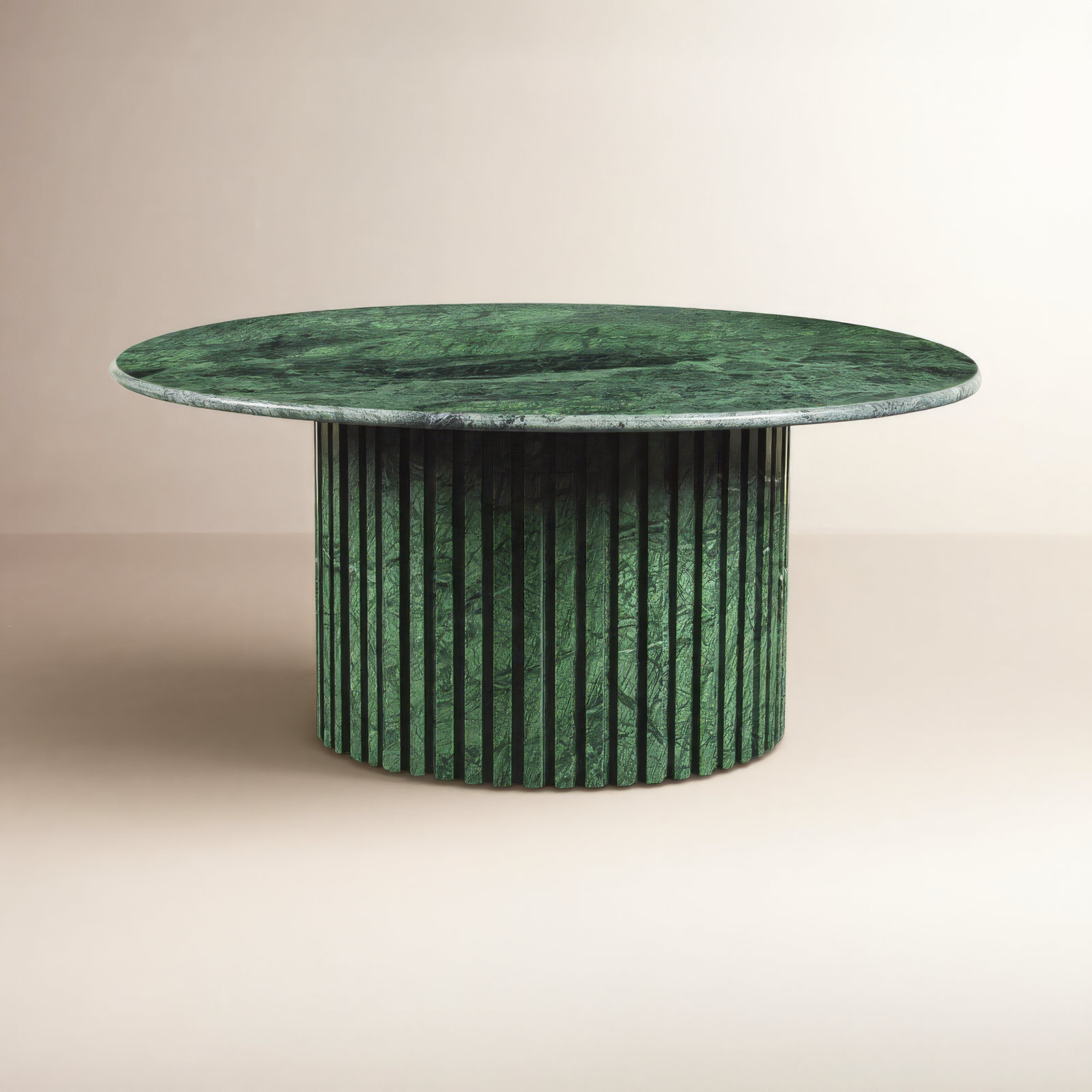 Genoa 36" Genuine Marble Coffee Table, Green Marble