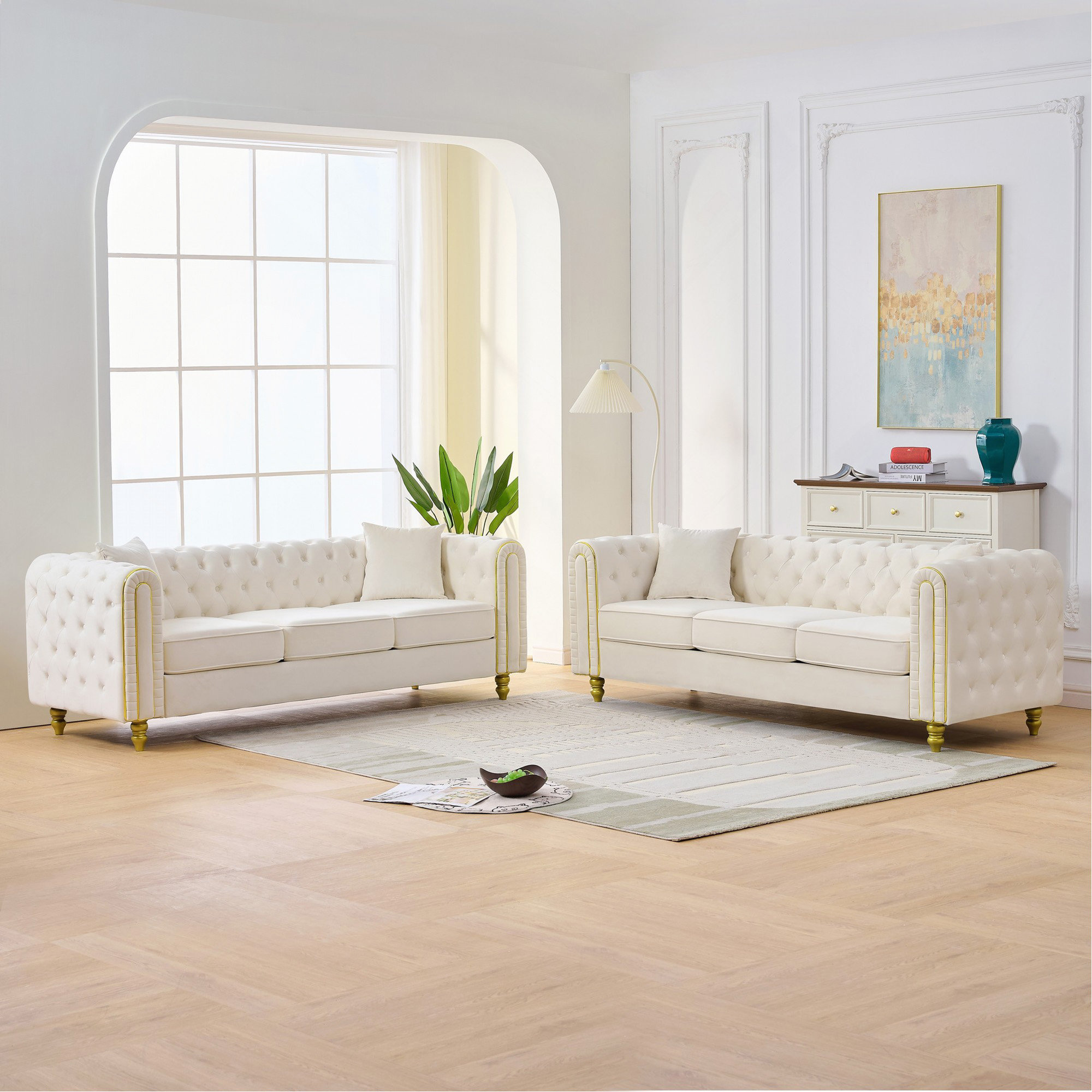 Latitude Run® 3 Seater +3 Seater Modern Loveseat Sofa,3+3 Seater Couch ...