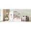 Lit double en bois avec lit gigogne en bois, conception moderne pour enfants avec tablette de rangement, blanc