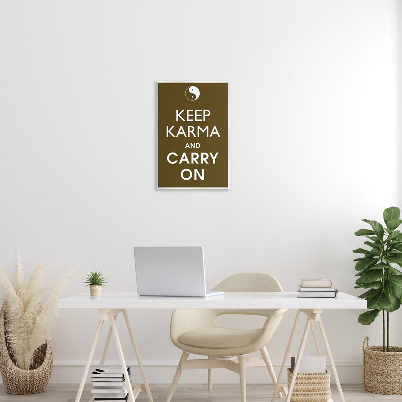 «Keep Karma & Carry On», art par Marcus Jules, H 19 po x l 13 po