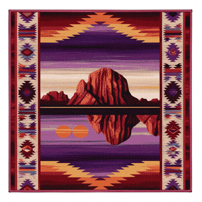 Washable Sedona Sunset Southwestern Area Rug