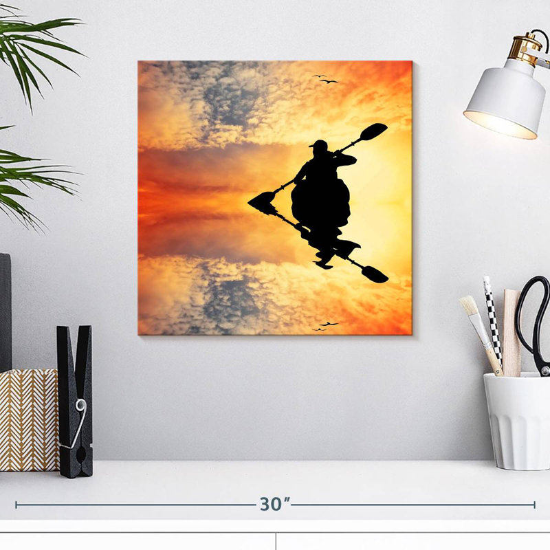 Sireci Kayaker Sunset Silhouette