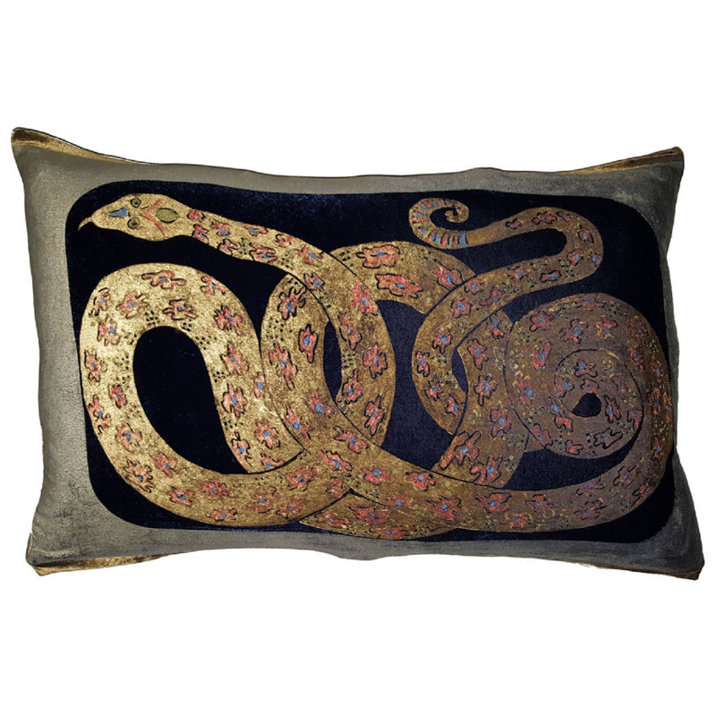 Snake Rectangular Pillow Cover, Velvet