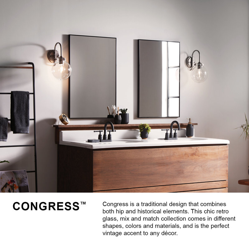 Chrome 3-Light Bath Fixture with Clear Glass Shades