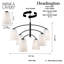 Luminaire suspendu charbon 6 lumières Lyutcho