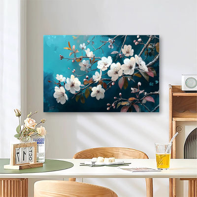 Élégante fleur de magnolia, reproduction d'art sur toile tendue avec grande galerie pour le salon et la chambre à coucher