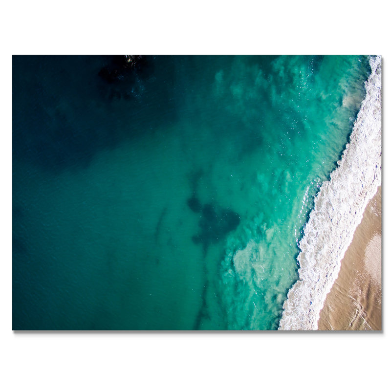 Vue aérienne de Ocean Beach III - reproduction sur toile, H 8 po x l 12 po x P 1 po, Toile tendue