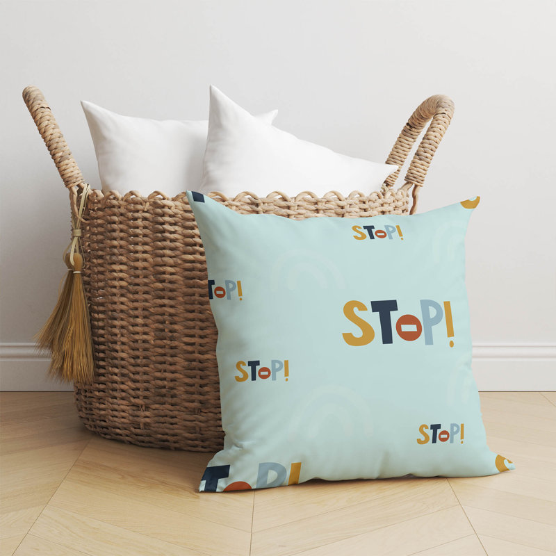Coussin Stop, Bleu clair, H 26 po x l 26 po