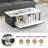 39.4" Modern Fluted Storage Coffee Table with Faux Marble Top-1690271215