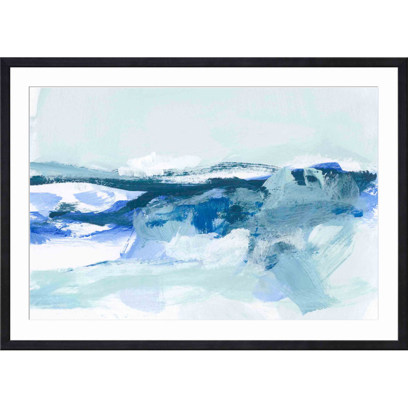 «Coastal II» par Christina Long - peinture encadrée, H 12 po x l 18 po, Noir