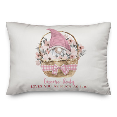  Housse et insert de coussin rectangulaire Gnome Valentine
