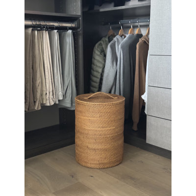Handwoven Wicker Hamper, Small Apartment Size