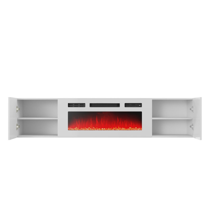Meuble télé Bhhatu Highgloss, 68", Entièrement blanche