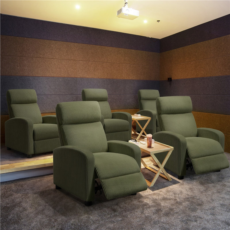 Fauteuil inclinable moderne en velours côtelé pour le salon, Vert foncé