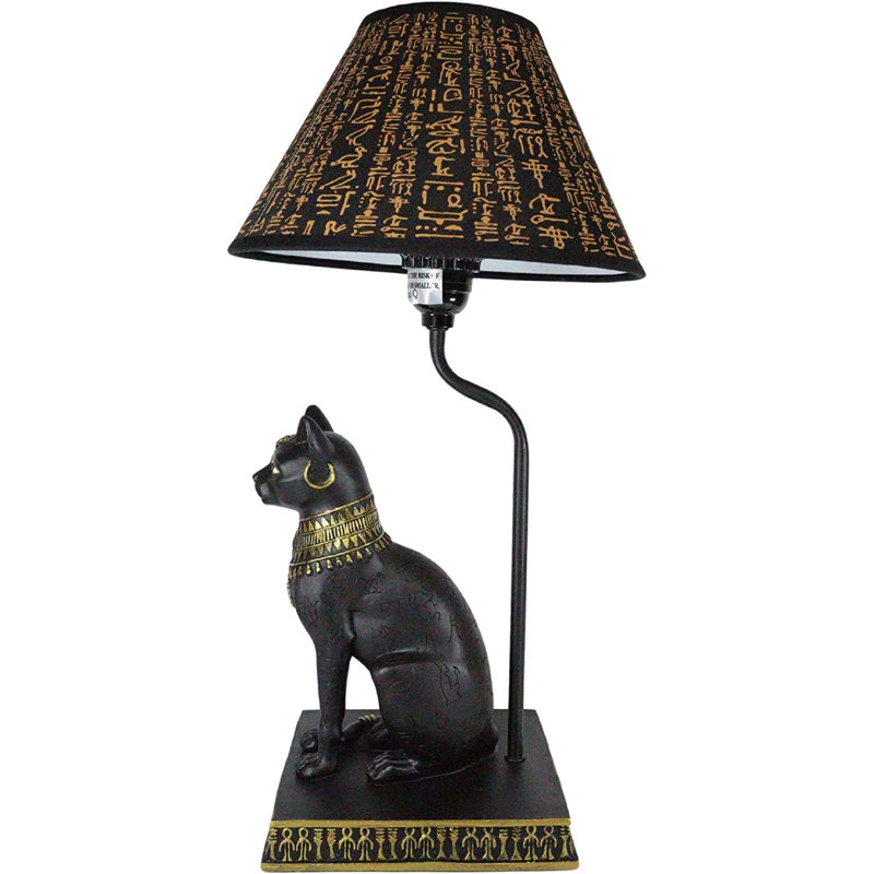 Argent Resin Table Lamp, Black/Gold