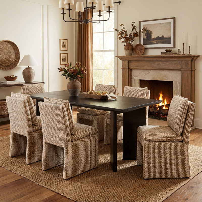 70.86" W Rectangular Solid Wood Dining Table, Black Walnut