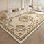 Tapis contemporain en médaillon floral avec envers antidérapant, tapis en polyester lavable épais-144554525
