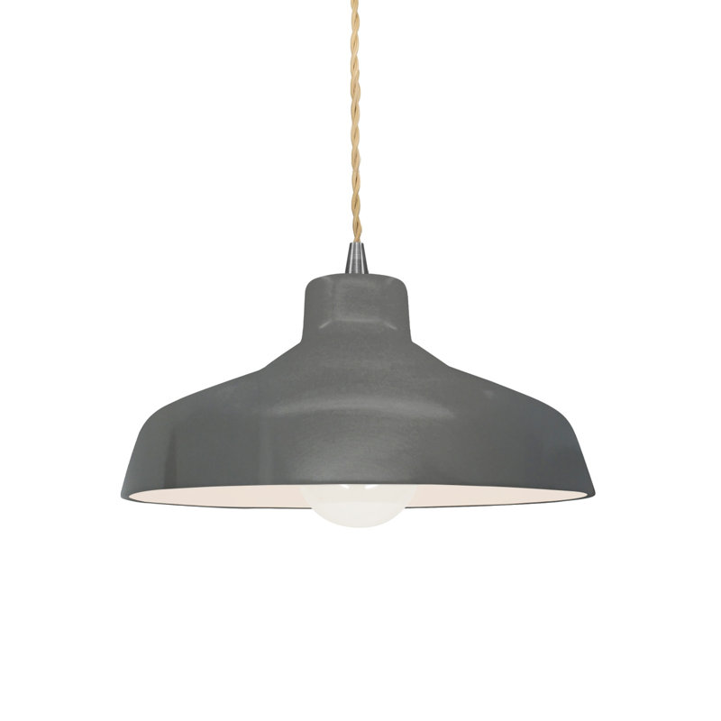Gela 1 - Light Dome Pendant, Brushed Nickel, 5.75" H x 11.5" W x 11.5" D