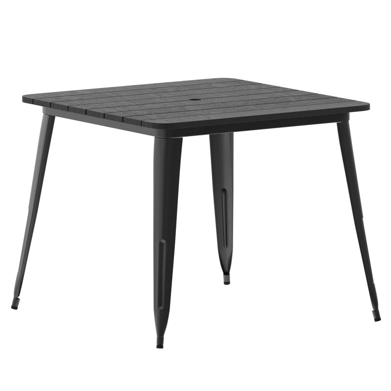 Table de restaurant commerciale intérieure / extérieure en polyester Harewood, Noir, L 36 po x L 36 po