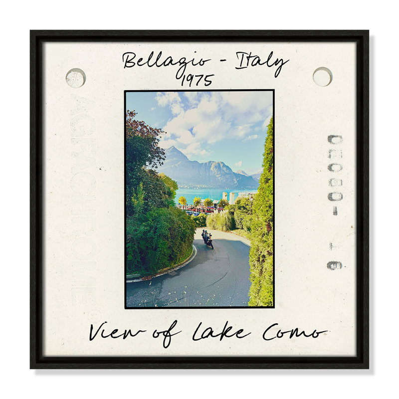 Belaggio, Italie - vue du lac de Côme par Susan Jill, Toile encadrée flottante espresso, H 17,5 po x l 17,5 po x P 2 po