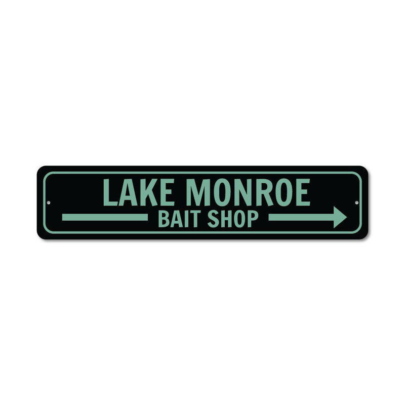 Enseigne en aluminium Lake Bait Shop, H 6 po x l 24 po x P 0,06 po