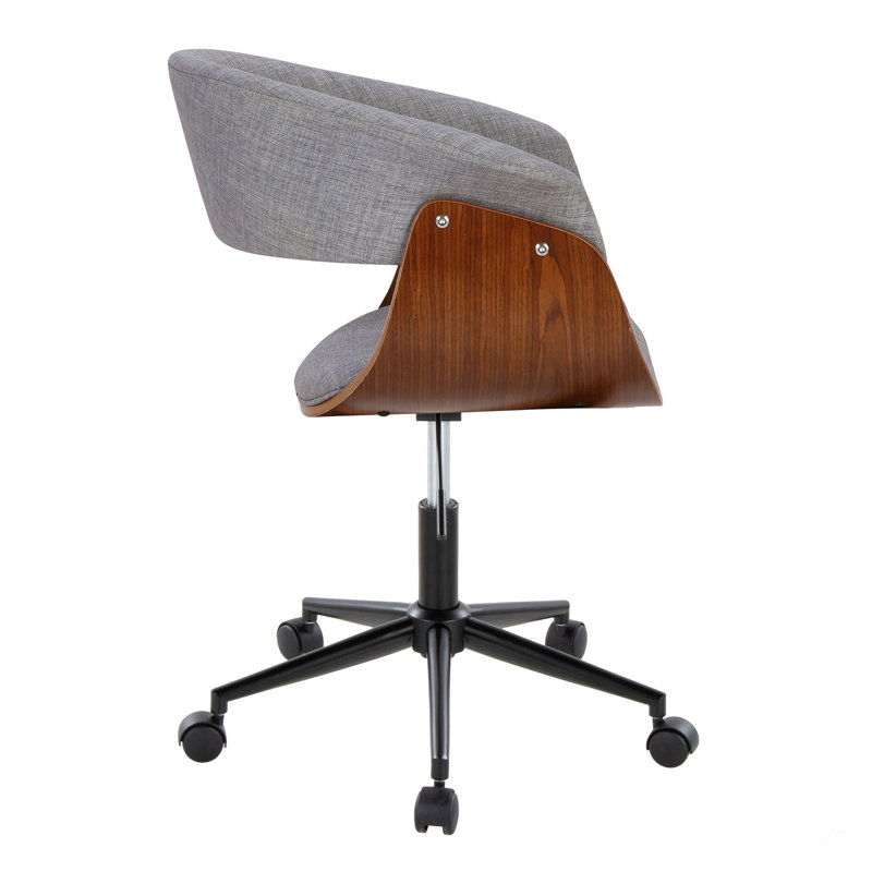 Chaise de bureau moderne Mid-Century, Gris, Noir