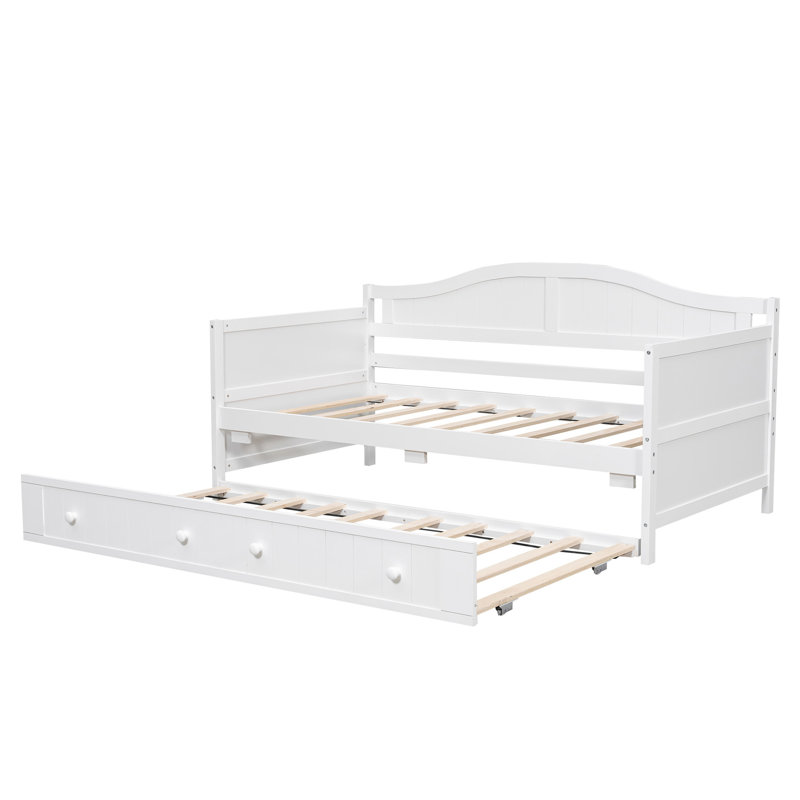 Lit de jour simple avec couchette en bois de pin massif l 77,95 po x P 42,3 po x H 37,8 po Beadboard