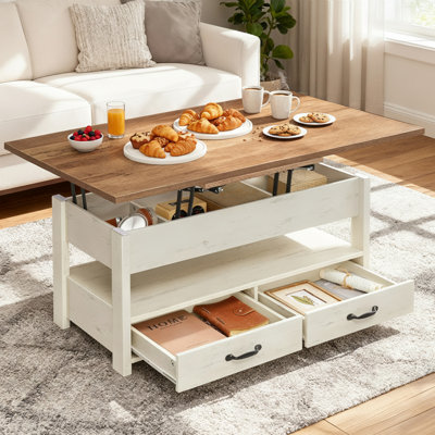 4-in-1 Multi-Fuction Lift Top Coffee Table with Storage