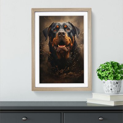 Rottweiler Conceptual - Single Picture Frame Print on Wood