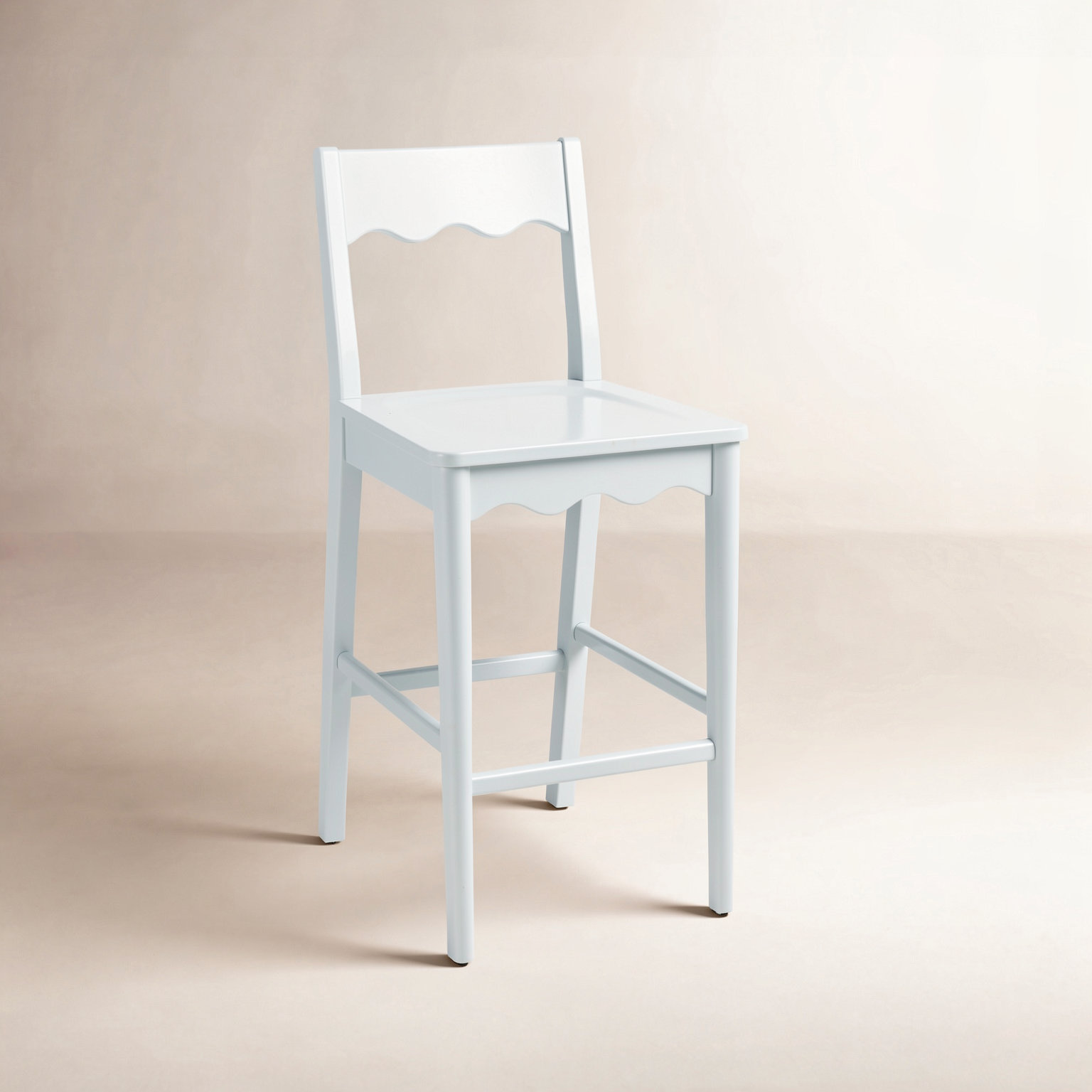 Vicki Scallop Counter Stool, Light Blue
