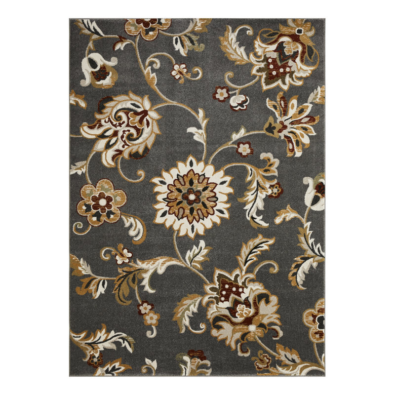 Elaynah Performance Floral Indoor Rug, Rectangle 9'10" x 12'10"