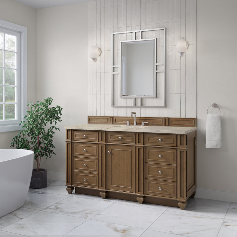 Bristol 60'' W Single Vanity, Saddle Brown, Tajnar Eclos, 8" Widespread
