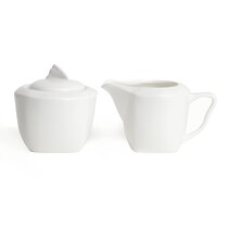 MALACASA 4.75-In White Porcelain Creamer Jug Sugar Jar (Set of 2