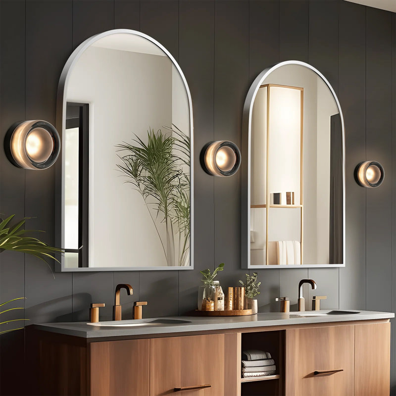 Adalat Led Dimple Flush Mounted Sconce, Gray
