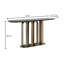 Console moderne Kyle avec plateau en marbre noir véritable et base en fer thermolaqué or - table d'appoint architecturale