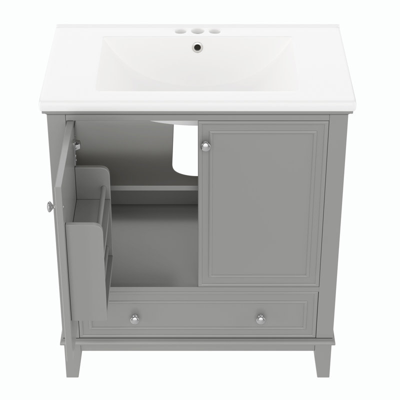 Meuble-lavabo 30 po avec lavabo, Gris
