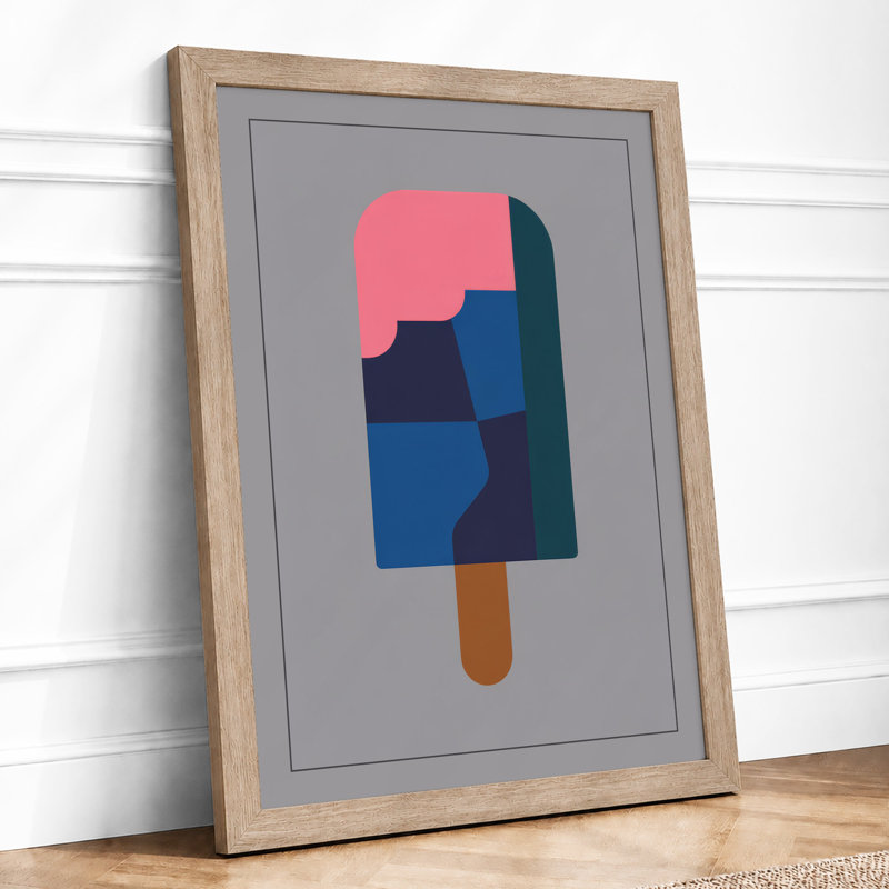 Popsicle Geometric - Framed Print, Oak, A4 - 29.7 x 21.0 cm