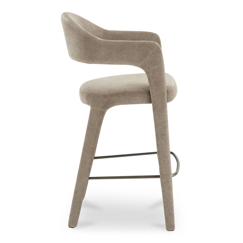 Martens Upholstered Stool, Bar Stool (30.3" Seat Height), Camel Polyester