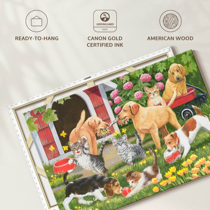 Crowle Puppies And Kittens Spring And Summer Theme, 30" H x 45" W