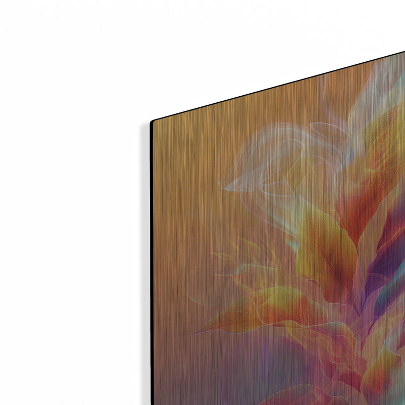Art mural en métal Winston Porter «Fiery Flora's Waltz» par r3darch0n, H 12 po x l 12 po